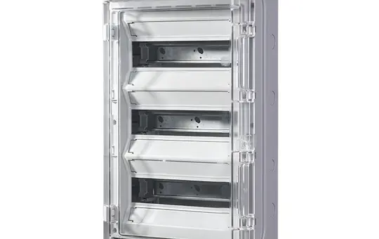 F-TRONIC 7270007 Aufputz-Feuchtraum-Verteiler IP65 3-reihig, Belüftungssystem, PC