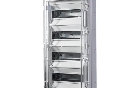 F-TRONIC 7270008 Aufputz-Feuchtraum-Verteiler IP65 4-reihig, Belüftungssystem, PC