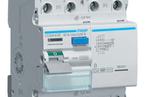 HAGER CDB640E FI-Schutzschalter 4-polig 30 mA Typ B 40 A