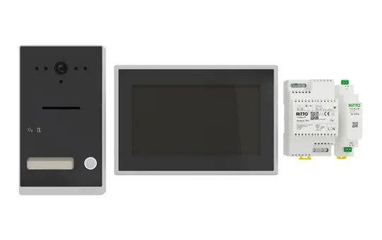 RITTO RGE2092150 Video Einfamilienhaus-Set TwinBus Aufputz | edelstahl V2A/anthrazitgrau seidenmatt