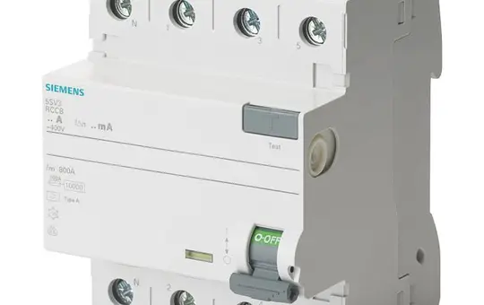 SIEMENS 5SV3346-6KL FI-Schutzschalter 4-polig 30 mA Typ A 63 A, N links