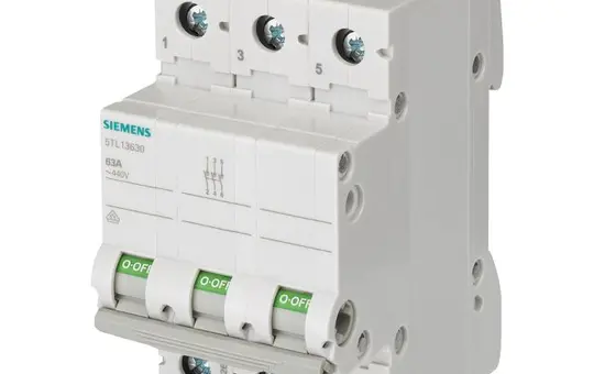 SIEMENS 5TL1363-0 Ausschalter 3-polig, 63 A | grau