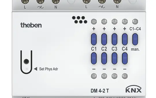 THEBEN DM 4-2 T KNX-Universaldimmaktor 4-fach