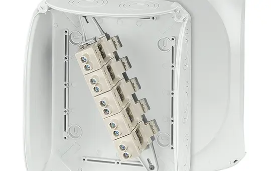 HENSEL DK2525G Abzweigkasten Serie DK m. Klemmen 205x255x112 mm | grau | 5x25 mm²