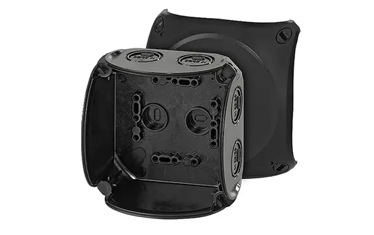 HENSEL KF0400B Kabelabzweigkasten Serie KF ohne Klemmen | schwarz | 104x104 mm