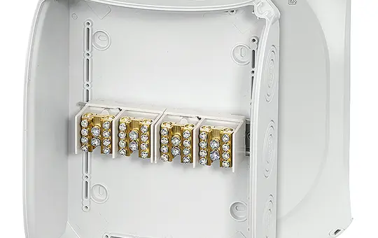 HENSEL DK3534S Abzweigkasten Serie DK m. Hauptl.-Klemmen 225x295x122 mm | grau | 4x6-35 mm²