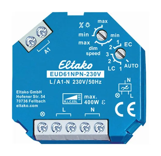 Eltako LUD12-230V Capacity Enhancer For Universal Dimmer Switches - Technical Specification
