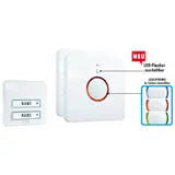 M-E 41096 Funk-Türglocken-Set 2-Familien-Haus, LED-Leuchtring