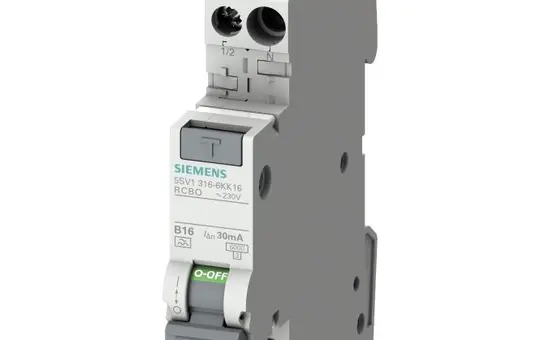 SIEMENS 5SV1316-7LK10 FI/LS-Schalter Typ A C-Char. 30 mA 1+N 10 A, kurzzeitverzögert