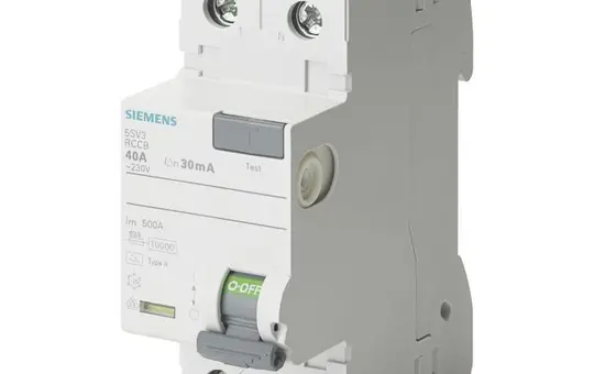 SIEMENS 5SV3111-6 FI-Schutzschalter 2-polig 10 mA Typ A 16 A, N rechts
