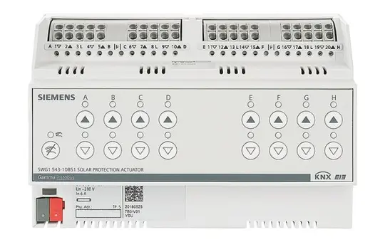 SIEMENS 5WG1543-1DB51 KNX-Jalousieaktor 230 V 8-fach, Fahrtzeitmessung