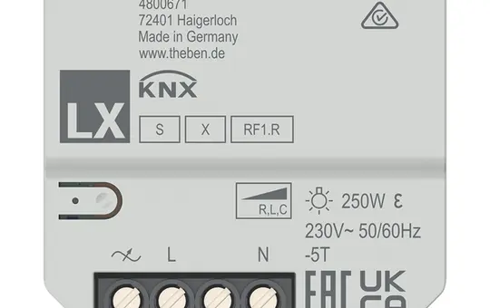 THEBEN LUXORliving D1 S RF Funk-Dimmaktor UP 1-fach