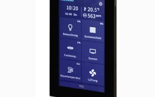 SIEMENS 5WG1205-2AB22 KNX-Touchpanel Touch Control vertikal | schwarz | 5 Zoll