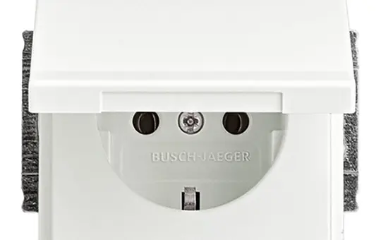 BUSCH-JAEGER 20EUK-884 SCHUKO-Steckdose Future Klappdeckel | studioweiß matt