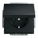 BUSCH-JAEGER 20EUK-885 SCHUKO-Steckdose Future Klappdeckel | schwarz matt