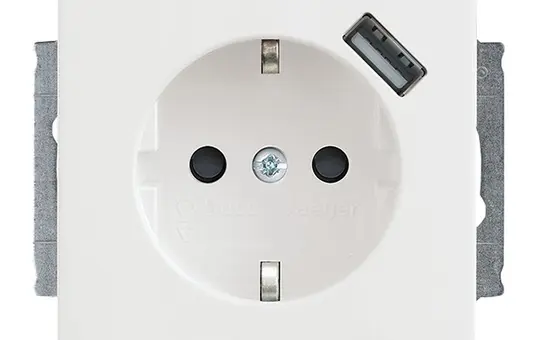 BUSCH-JAEGER 20EUCBUSB-84 SCHUKO-Steckdose Future USB-A, 0,7 A, Berührungsschutz | studioweiß