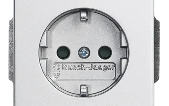 BUSCH-JAEGER 23EUCB-83 SCHUKO-Steckdose Future Berührungsschutz, Schraubklemmen starr/flexibel | alusilber