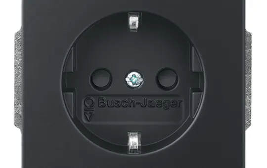 BUSCH-JAEGER 23EUCB-885 SCHUKO-Steckdose Future Berührungsschutz, Schraubklemmen starr/flexibel | schwarz matt