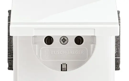BUSCH-JAEGER 20EUK-84 SCHUKO-Steckdose Future Klappdeckel | studioweiß