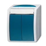 BUSCH-JAEGER 2621WN-53-205-101 Doppeltaster Ocean 2 Schließer | grau/blaugrün