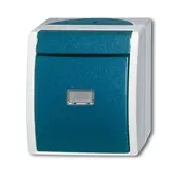 BUSCH-JAEGER 2621W-53-206 beleuchteter Wipptaster Ocean Wechsler, mit neutraler Kalotte | grau/blaugrün