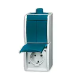 BUSCH-JAEGER 2601/5/20EW-53-503 Aufputz-Kombination Ocean 1-fach, Ausschalter | grau/blaugrün