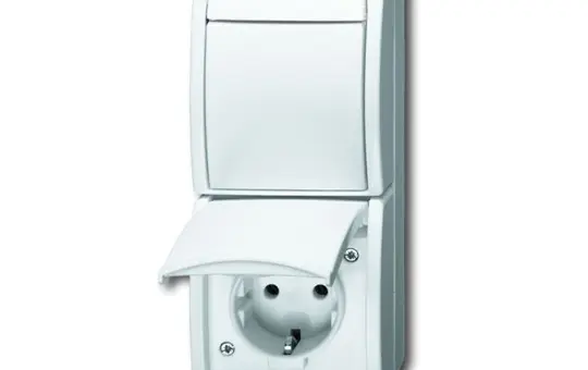 BUSCH-JAEGER 2601/6/20EW-54 Aufputz-Kombination Ocean 1-fach, Wechselschalter | alpinweiß