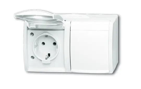 BUSCH-JAEGER 20/2EW-54 SCHUKO-AP-Steckdose Ocean 2-fach, waagerecht | alpinweiß