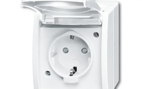 BUSCH-JAEGER 20EBW-54 SCHUKO-AP-Steckdose Ocean 1-fach, Berührungsschutz | alpinweiß