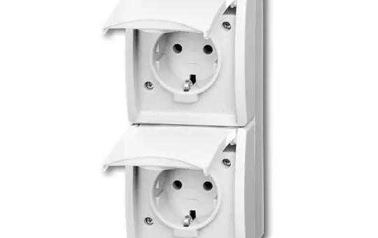 BUSCH-JAEGER 20-02EW-54 SCHUKO-AP-Steckdose Ocean 2-fach, senkrecht | alpinweiß
