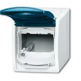 BUSCH-JAEGER 1758WN-53 beschr. Leergehäuse Ocean Schriftfeld | grau/blaugrün