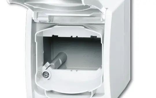 BUSCH-JAEGER 1758WN-54 beschr. Leergehäuse Ocean Schriftfeld | alpinweiß