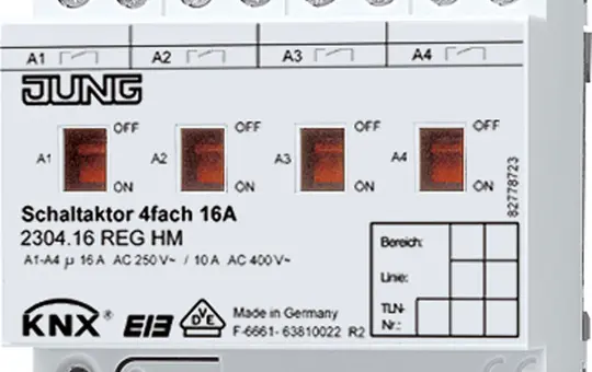 JUNG 2304.16REGHM KNX-Schaltaktor 4-fach