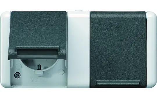 JUNG 8220W SCHUKO-Steckdose Serie WG 800 2-fach, waagerecht