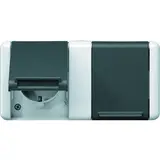 JUNG 8220-1W SCHUKO-Steckdose Serie WG 800 2-fach, waagerecht, durchg. Abdeckung