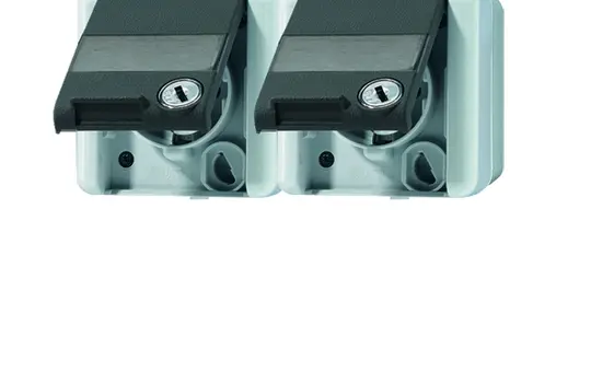 JUNG 8220NAWSL SCHUKO-Steckdose, Beschr. Serie WG 800 2-fach, waagerecht, Sicherheitsschloss