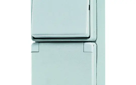 JUNG 676W SCHUKO-Steckdose Serie WG 600 1-fach, Wechselschalter | grau