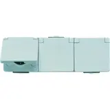 JUNG 623W SCHUKO-Steckdose Serie WG 600 3-fach, waagerecht | grau