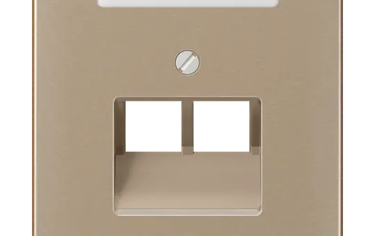 JUNG CD569-2NAUAGB Netzwerkabdeckung Serie CD 2-fach, Schriftfeld | gold-bronze