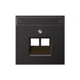 JUNG AL2969-2NAUAD Netzwerkabdeckung Serie LS 2-fach, Schriftfeld | dark