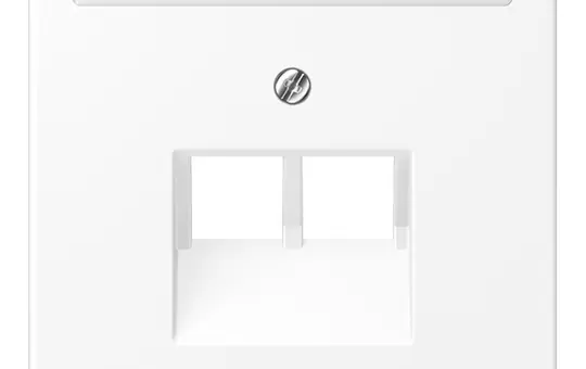 JUNG LS969-2NAUAWWM Netzwerkabdeckung Serie LS 2-fach, Schriftfeld | schneeweiß matt