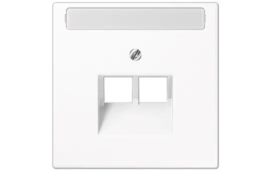 JUNG LS969-2NAUAWW Netzwerkabdeckung Serie LS 2-fach, Schriftfeld | alpinweiß