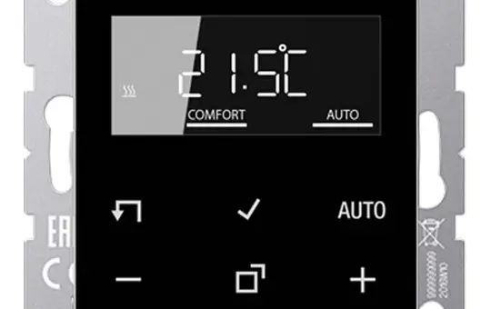 JUNG TRDA1790SW Raumtemperaturregler Serie A/AS Standard mit Display | schwarz