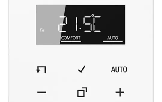 JUNG TRDLS1790WW Raumtemperaturregler Serie LS Standard mit Display | alpinweiß