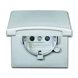 BUSCH-JAEGER 20EUGK-33-101 SCHUKO-Steckdose Allwetter 44 Klappdeckel | alusilber