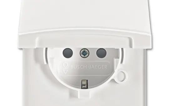 BUSCH-JAEGER 20EUGKB-34-101 SCHUKO-Steckdose Allwetter 44 Berührungsschutz, Klappdeckel | alpinweiß
