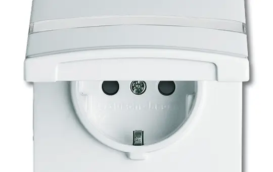 BUSCH-JAEGER 20EUGKBN-32-101 beschr. Steckdose Allwetter 44 Berührungsschutz, Klappdeckel | weiß