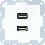 JUNG MAA1153WW Multimedia-Einsatz Serie A/AS 2xUSB 2.0 | alpinweiß