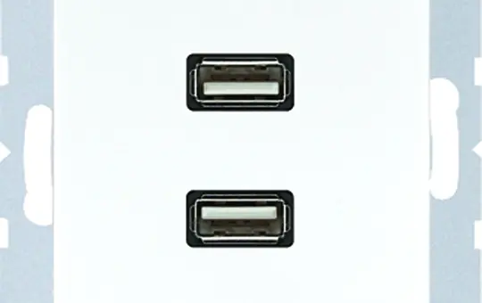 JUNG MAA1153WW Multimedia-Einsatz Serie A/AS 2xUSB 2.0 | alpinweiß