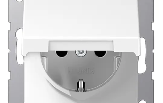 JUNG A1520KLWW SCHUKO-Steckdose A/AS selbstschl. Klappdeckel | alpinweiß